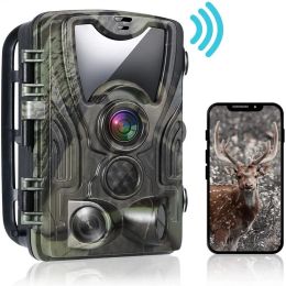 Cameras Outdoor WiFi Trail Camera Bluetooth 4K 36MP Game Camera 940 nm Vision Night Motion Activé d'étanché