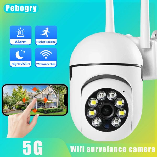 Cameras Pebogry 1080p WiFi Surfalance Camera WiFi Security Camera 4x Zoom avec vision nocturne pour la protection de sécurité de la caméra WiFi extérieure