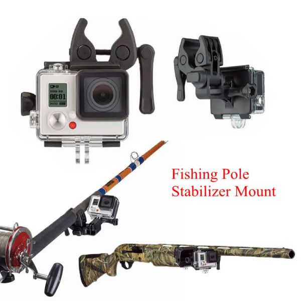 Cámaras Picatinny Gun Rifle Alcance de pesca Polte de pesca Soporte de soporte de soporte para GoPro Hero 3+ 4 Xiaom Yi 4K II SJCAM SJ5000 SJ4000