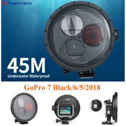 Camera's Powerwin 45M WODOODPORNA OBUDOWA Dome Port Dla GoPro Hero 7 Czarny/6/5/2018 Czarny Wyzwalacz Czerwony Filtr 10 Makro