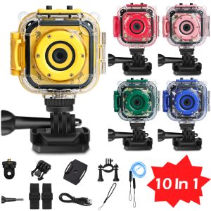 Camera's Prograce Kid Camera Waterdichte camera voor kind Actie Video Foto Camera onderwatercamera Go HD Pro Camcorders Kinderspeelgoed