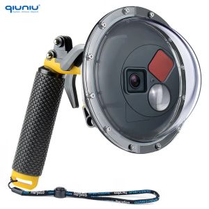 Camera's Qiuniu Dome Port voor GoPro Hero 7 6 5 Black 60m onderwaterfilter Schakelbare waterdichte duikkoffer met trigger go pro -accessoires