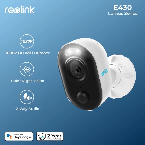 Cámaras REOLINK LUMUS Series 1080p Cámara WiFi Spotlight HD Wireless IP Camera IP Detección de movimiento 2 videas Cámaras de vigilancia de audio