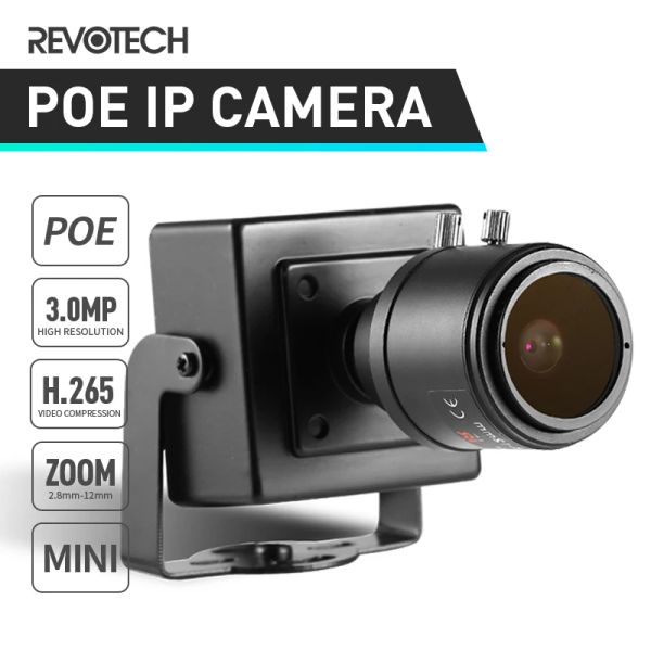 Caméras Revotech IP Camera 3MP Poe 2.812mm Manuel Zoom Indoor Mini H.265 HD Sécurité ONVIF P2P CCTV CAM VIDEO SOFFICATION SYSTÈME