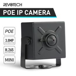 Cameras Revotech Poe Mini IP Camera 3,7 mm Lens HD 3MP H.265 1296P / 1080P Sécurité intérieure Metal Onvif IP CCTV Système Video Surveillanc