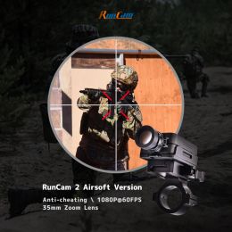 Cameras Runcam 2 Tactical AirSoft Military Gun Scope Caméra 40 mm Lens 1080p Intégration WiFi App 850mAh Hunting Paintball Ourdoor CS Game