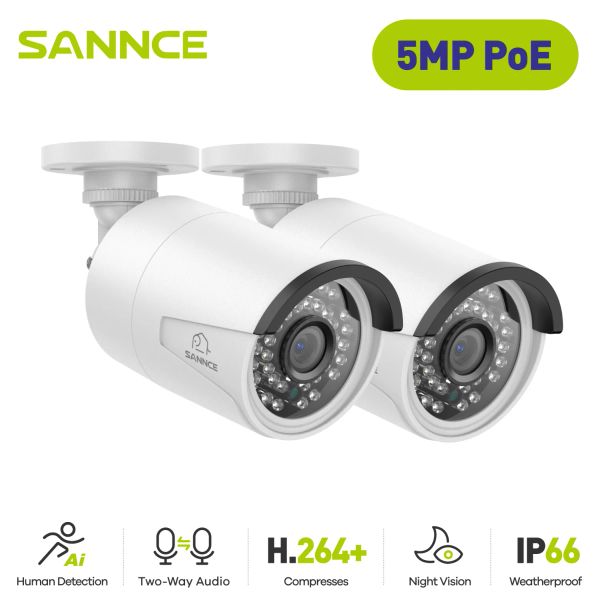 Cameras Sance 2pcs Ultra HD 5MP Poe Camera Outdoor Network de sécurité intérieure du réseau de sécurité