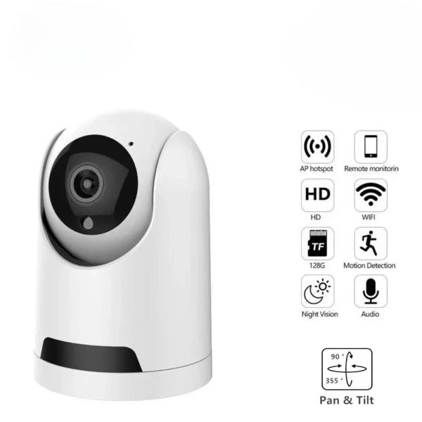 Caméras de sécurité Caméra sans fil Wifi Pan Tilt Inclinaison 3,6 mm Surveillance infrarouge Caméra pour bébé Monice Twoway Audio ICSEE Télécommande