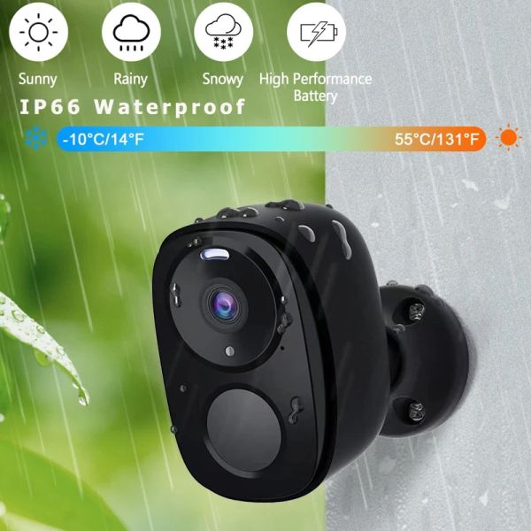 Cámaras Cámaras de seguridad al aire libre inalámbrico, 2k baterías con batería Wifi Spoten de sirena, visión nocturna de color, IP66 impermeable