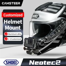 Camera's Shoei Neotec2 Aangepaste motorhelm Kin Mount voor GoPro Hero11 10 Insta360 One X3 X2 RS DJI Action Camera Accessories