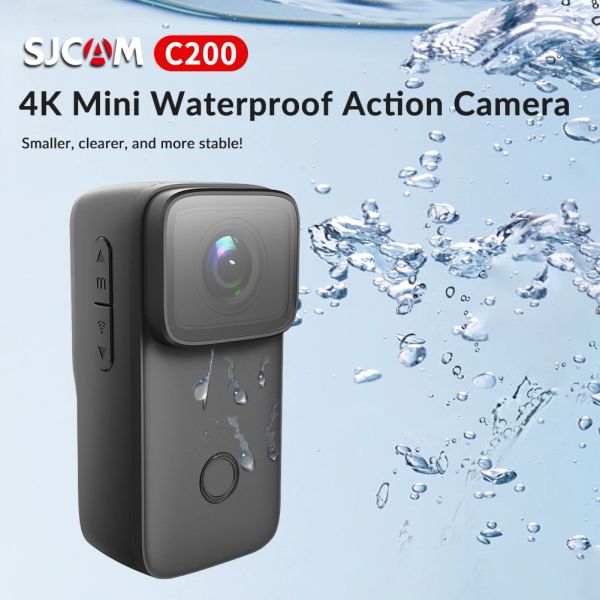 Caméras SJCAM Action Camera HD 4k 1,28 pouce Écran 5m Imperméable sous-marin Remote Contrôle Video Video Recording Pro Sport Cam Webcam