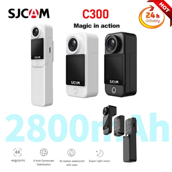 Cameras SJCAM C300 Pocket Action Camera 4k 30fps 6axis Gyro Image Stabilisation Super Night Vision 5G WiFi WiFi Webcam Sports DV CAM