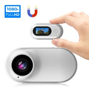 Camera's kleine actiecamera, draagbare duimcamera voor reizen, sport, vlogging, gewicht 22G, met draagbare camera -accessoires, gegevenskabel