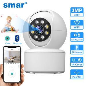 Caméras SMAR HD 3MP Cloud Wireless IP Camera Suivi Auto Intelligent Suivi de la surveillance de la sécurité à domicile humaine