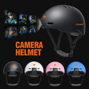 Cameras Casque intelligent avec une caméra frontale 1080p avertissement de feu arrière de la taille du casque étanche réglable pour le trafic urbain moto à vélo