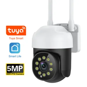 Cámaras Smart Life Mini PTZ Camera 5MP Visión nocturna de color Vigilancia Home CCTV IP Cámara Tuya Aplicación