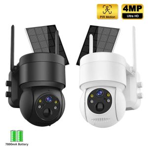Caméras Solar WiFi Camera Outdoor 4MP Video Surveillance Wireless IP Camera avec 7800mAh Recharge Pir Pir Human Detecte Security Cam