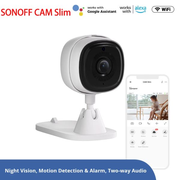 Caméras Sonoff cam slim wifi smart security caméra motion de détection de mouvement alarme locale et cloud storage de sécurité intelligente