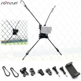 Cameras Soonsun Fence Mount pour GoPro Hero Chain Link Fence Fence Backstop Mount Accessoires pour Softball Baseball Tennis Games Paddle Board