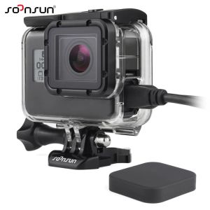 Cámaras Soonsun Cojinete de esqueleto para GoPro Hero 5 6 7 Cierre de protección con conexión de alambre negro para el cable negro para GoPro 7 6 5 Accesorios