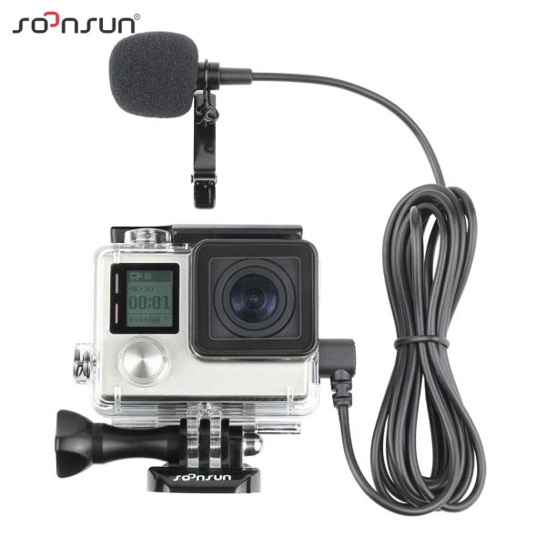 Caméras Soonsun Skeleton Boing Case avec microphone externe pour GoPro Hero 3 3+ 4 ÉTAT DE PROTECTION OUVERT AVEC MIC POUR GOPRO 3 3+ 4