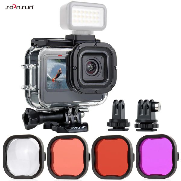 Cámaras Soonsun Water Iples para GoPro Hero11 10 9 u 8 Coscio de protección negra ACCESORIA