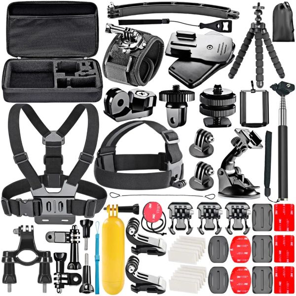 Caméras Kit d'accessoires pour caméra d'action sportive pour GoPro Hero 10 9 8 7 6 5 4 Session SJ4000 5000 6000 7000 pour Sony Xiaomi Yi Osmo 360 4K