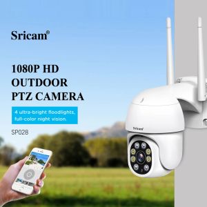 Cameras SRICAM SP028 2MP PTZ WiFi Camera 1080p AI Suivi automatique Caméra IP en plein air Twoway Audio IR Vision Night Vision CCTV Surveillance