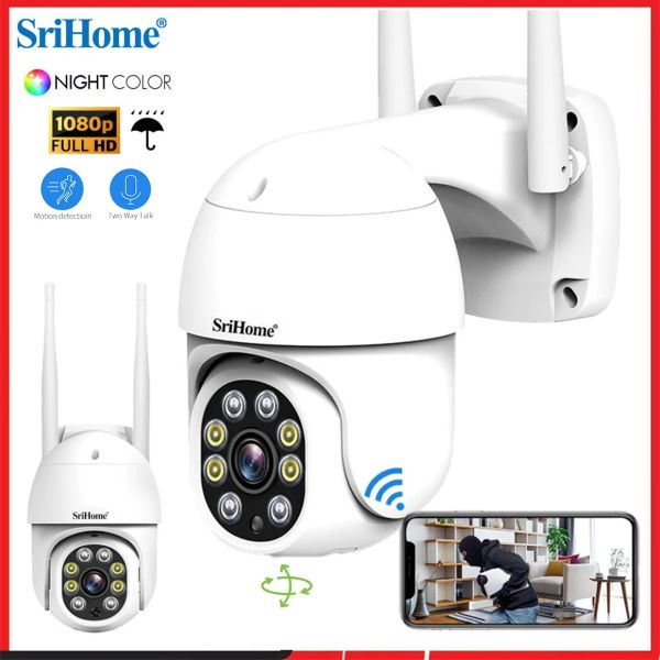 Cameras Srihome SP028 2MP SH052 5MP PTZ WiFi Caméra AI Suivi automatique Suivi de Caméra IP extérieure