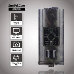 Cameras Suntekcam 16MP 1080p Caméra de sentier de chasse avec vision nocturne IP56 APACER THIL TIME TIGHE TIRGER APHERPOR