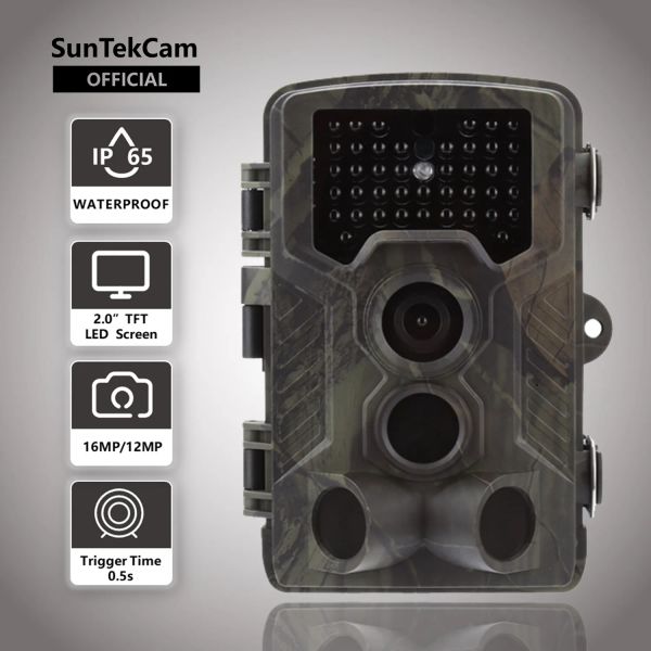 Cámaras SunTekcam 20MP 3 VIRS Camera de senderos de caza con visión nocturna 42 IR LED Scouting Camera IP65 Cámara de trampa de vida silvestre impermeable