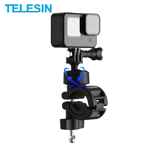 Cámaras TELESIN Rotación de 360 grados Manillar Montaje Bicicleta Bicicleta Motocicleta para Gopro Hero 10 9 8 7 6 5 Insta360 Osmo Action IPhone