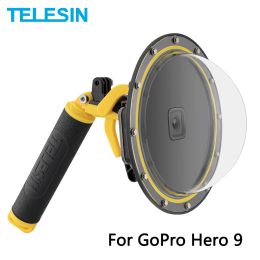 Camera's Telesin 6 '' Dome Port 30m Waterdichte behuizing Duikkoffer met bubbel drijvende grip trigger voor GoPro Hero 9 10 11 zwarte camera