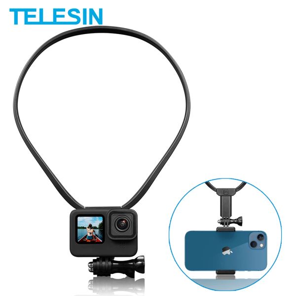 Cameras Telesin Hands Free Lazy Necy Stand Standder Smartphone Mount Smartphone Mount pour GoPro Insta360 Osmo Action Xiaomi Yi 4k Sjcam Eken iPhone