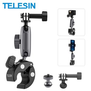 Cámaras TELESIN Motocicleta Ciclismo Cangrejo Garra Clip Magic Arm 360 Ajuste Super Clamp 1/4 