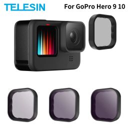 Cameras Telesin ND8 ND16 ND32 CPL FILTR OBIEKTYWU DLA GOPRO 9 10 11 RAMA ZE STOPU ALUMINUM ND CPL OBIEKTYW DLA GOPRO HERO 9 10 Czarny Acc