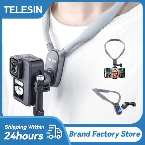 Cameras Telesin Neck Hold Mount pour GoPro Hero 11 10 9 8 7 6 5 INSTA360 DJI OSMO ACTION2 SAMSUNG Smartphone magnétique Gopro Accessoires