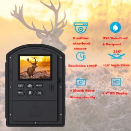 Caméras Time Lapse Camera Free Color Video enregistre 1080p IP66 6 mois Carte 32G pour la chasse à l'observation de chasse extérieure Photographie