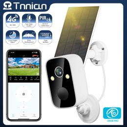 Caméras TNNIAN 5MP 130 ° grand angle 4G Caméra solaire Batterie intégrée Pir Motion Détection Sécurité CCTV Surveillance IP WiFi