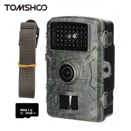 Cameras Tomshoo 16MP 1080p Portable Day Night Phot Video Take Trail Camera Hounding House House Monitoring Camera IP66 Imperproof