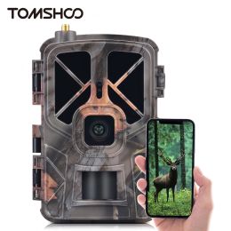 Caméras Tomshoo 4G / LTE Camera de chasse Caméra sans fil 30MP TRAIL CAME CAME APPLICIPRE EN OUTERDOOR INFRARGE VISION NIVE