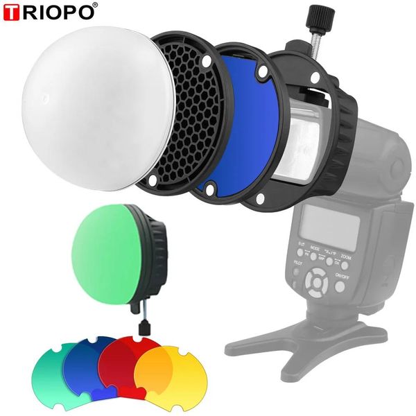 Cámaras Triopo Magdome Filtro de color, reflector, panal, kits de bolas difusoras para Godox Tt600 Tt685 V860ii Yn560iii/iv Flash Vs Akr1