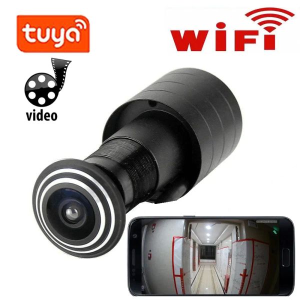 Cámaras Tuya Smart Wifi Door Hole Security 1080p HD 1.66 mm de pez gran angular CCTV Network Mini Peephole Door Cámara P2P ONVIF