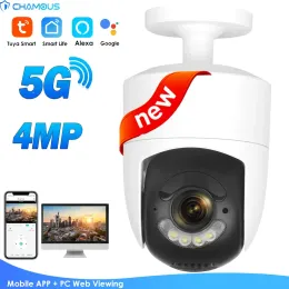 Caméras TUYA WiFi Camera 360 ° 2K 4MP 5G WiFi Alexa Security Camera Outdoor Ai Tracking Smart Home Video SmartLife IP Camera