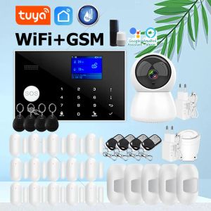 Caméras Tuya WiFi GSM Système d'alarme de sécurité à domicile Système d'alarme de support Humidité 433MHz Contrôle d'applications de vie de vie smart de l'hôte Smart Alexa Google
