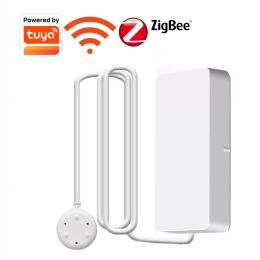 Caméras Tuya WiFi / Zigbee Fuite d'eau Alarme WiFi WiFi Fuite Capteur Détecteur Fond Alerte Over-Flow Security Alarm System Tuya