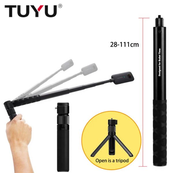 Cameras Tuyu pour insta360 Télescopic tige selfie stick 360 Rotary handlept