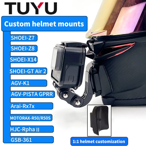 Cameras Tuyu Premium Mot de casque de moto personnalisé pour la caméra DJI GOPRO HORO10 INSTA360 pour Shoei Agv Arai HJC Casques accessoires