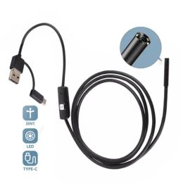 Caméras Type C Endoscope de caméra 3 en 1 avec micro USB Borescope CAM USB Type C 2M 3M 1.5M pour Android Smartphone Inspection Camera ENDOS