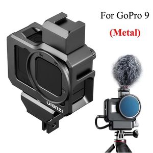 Caméras Ulanzi Cage métallique pour GoPro 11 10 9 8 boîtier de cadre en aluminium boîtier de chaussures froides montage 52mm anneau adaptateur de filtre pour Gopro 11 10 9 8